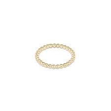 CLASSIC GOLD 2MM BEAD RING -  SIZE 7