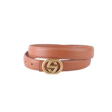 Belt with Interlocking Buckle Cognac