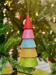 8.75" Gorgeous Glitter Multi Color Tree Ornament