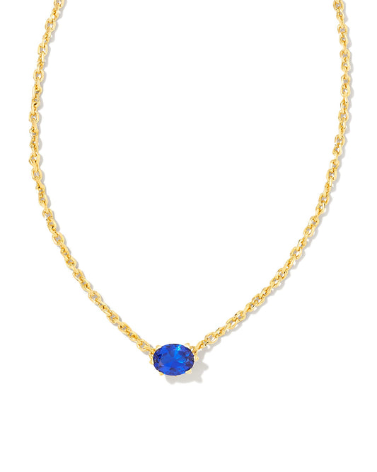 CAILIN CRYSTAL PENDANT NECKLACE GOLD BLUE CRYSTAL