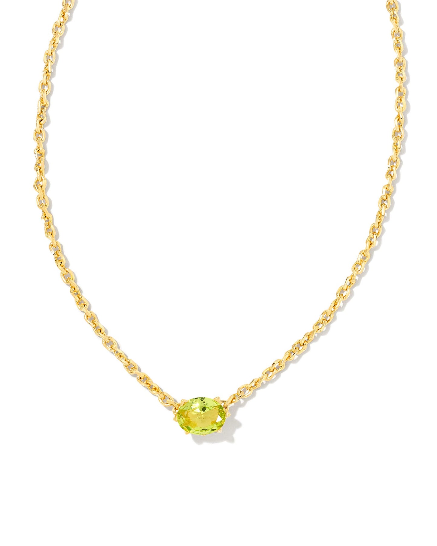 CAILIN CRYSTAL PENDANT NECKLACE GOLD PERIDOT CRYSTAL