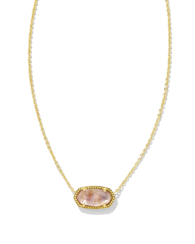 Elisa Necklace Gold Lt Pink Iridescent Abalone