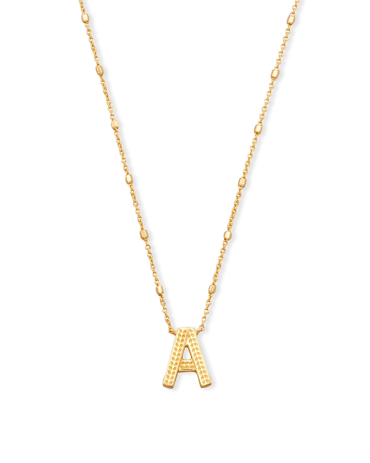 LETTER A PENDANT NECKLACE GOLD METAL