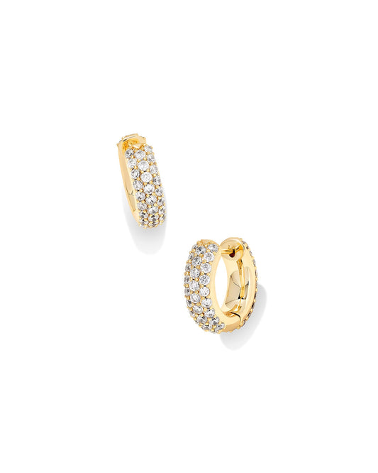 MIKKI PAVE HUGGIE EARRINGS GOLD