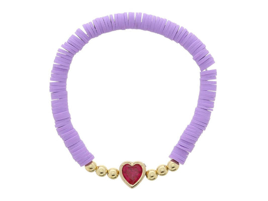 Kids Heart Bracelet Purple