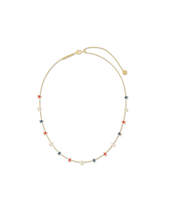 Sierra Star Strand Necklace Gold Red White Blue