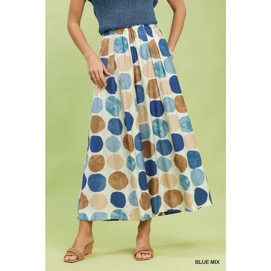 Dot Print Wide Leg Pants