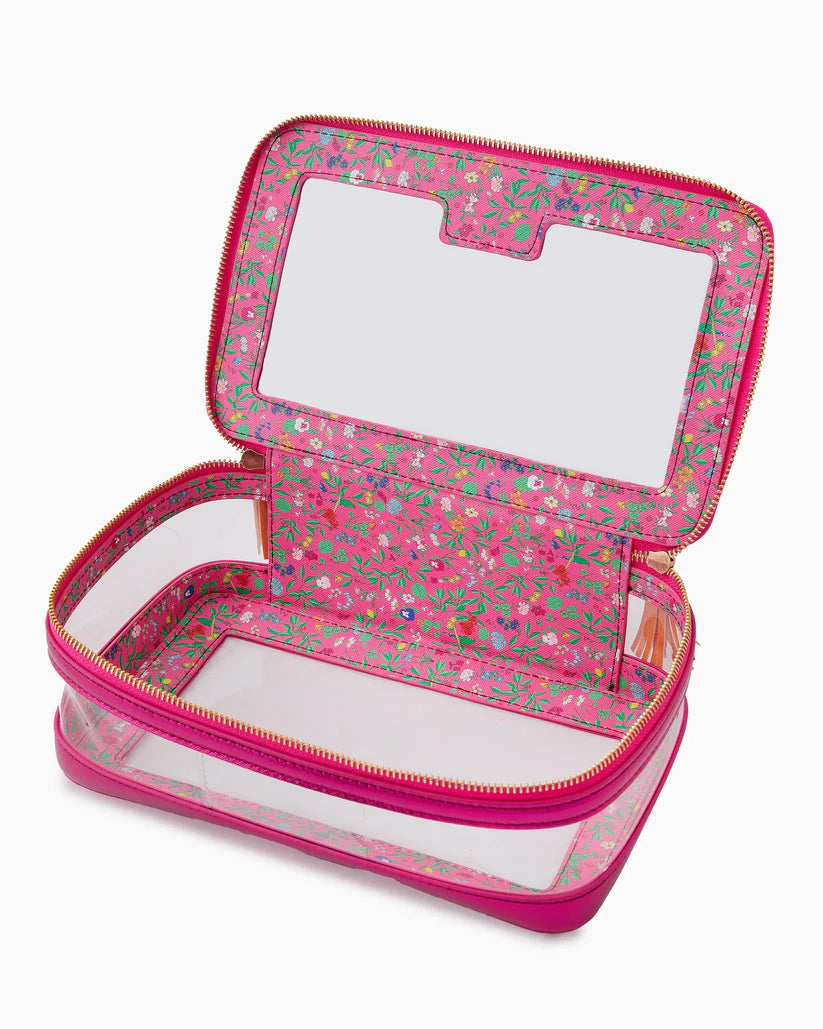 Mahjong Tile Storage Bag Metallic Pink
