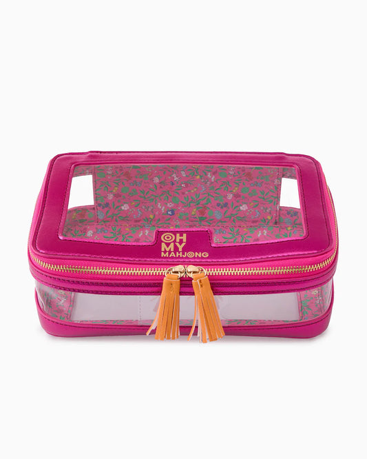 Mahjong Tile Storage Bag Metallic Pink