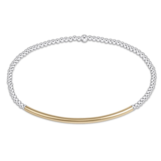 CLASSIC STERLING MIXED METAL  2MM BEAD BRACELET - BLISS BAR  GOLD