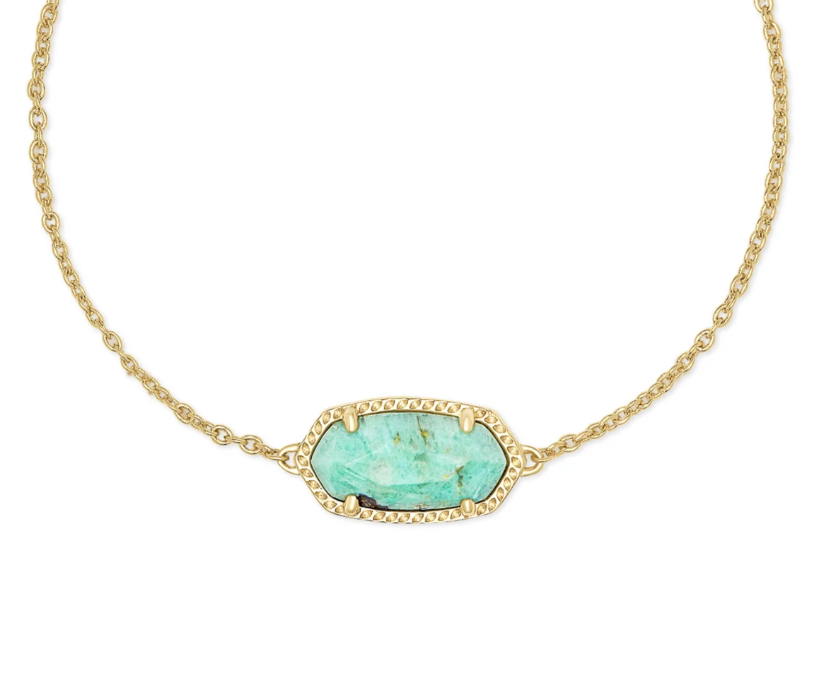 Elisa Necklace Gold Sea Green