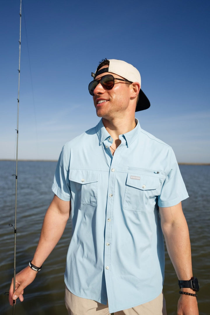 Performance Fishing Shirt in Dusty Blue