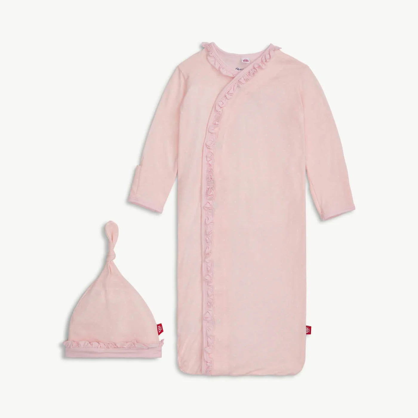 Pin Dot Pink Gown + Hat Set
