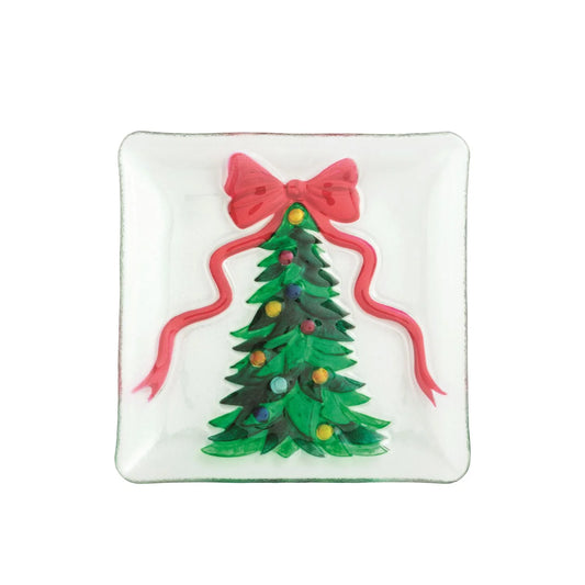 Fused Glass Christmas Plate