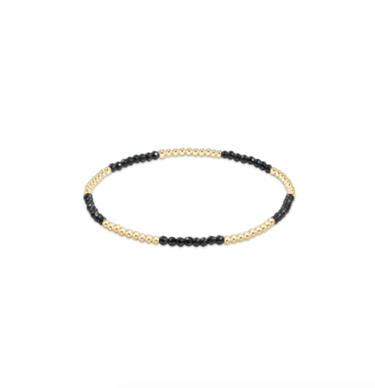 Blissful Pattern 2mm Bead Bracelet in Faceted Hematite