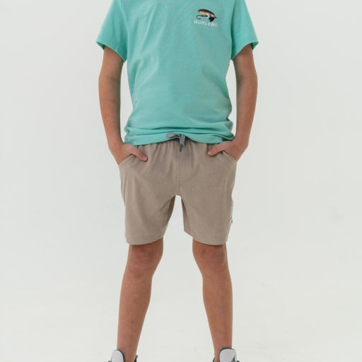 Youth Athletic Shorts Heather Khaki - Venado Camo Liner