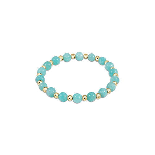 Grateful Pattern 6mm Bead Bracelet Amazonite