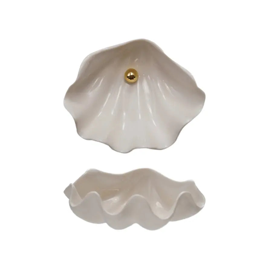 Stoneware Clam Shell Dish