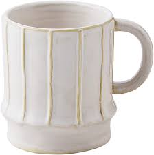 Mud Pie Textured Stripped Mug