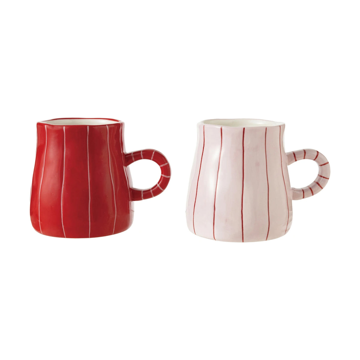 Hand Painted Stoneware Striped Mug