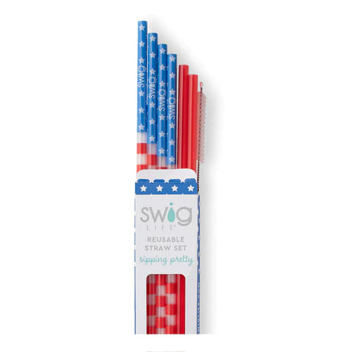 Reusable Straw Set in Stars & Stripes