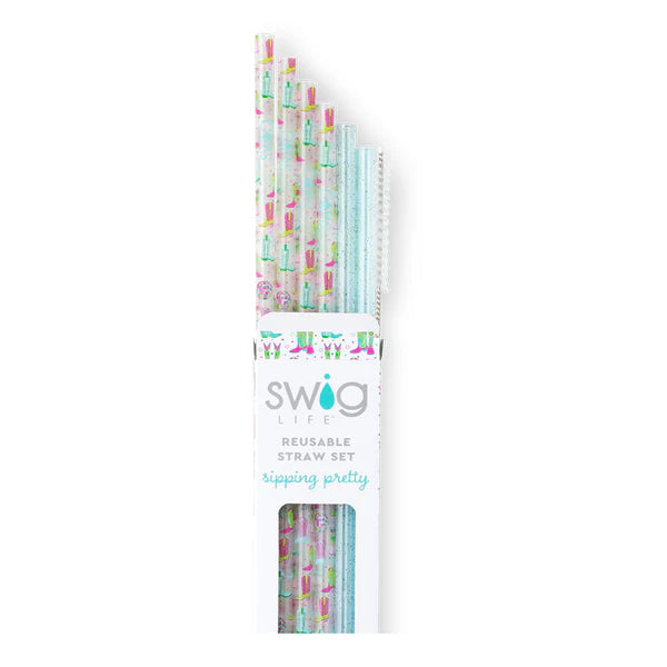 Reusable Straw Set Disco Cowgirl