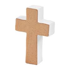 Mud Pie White Terracotta Cross