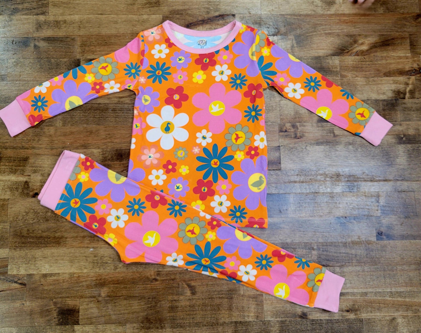 Toddler Duck Set in Pink Flowers