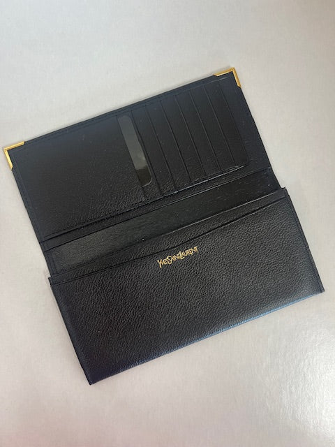 YSL Black Long Wallet