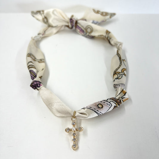 Scarf Necklace with Charm