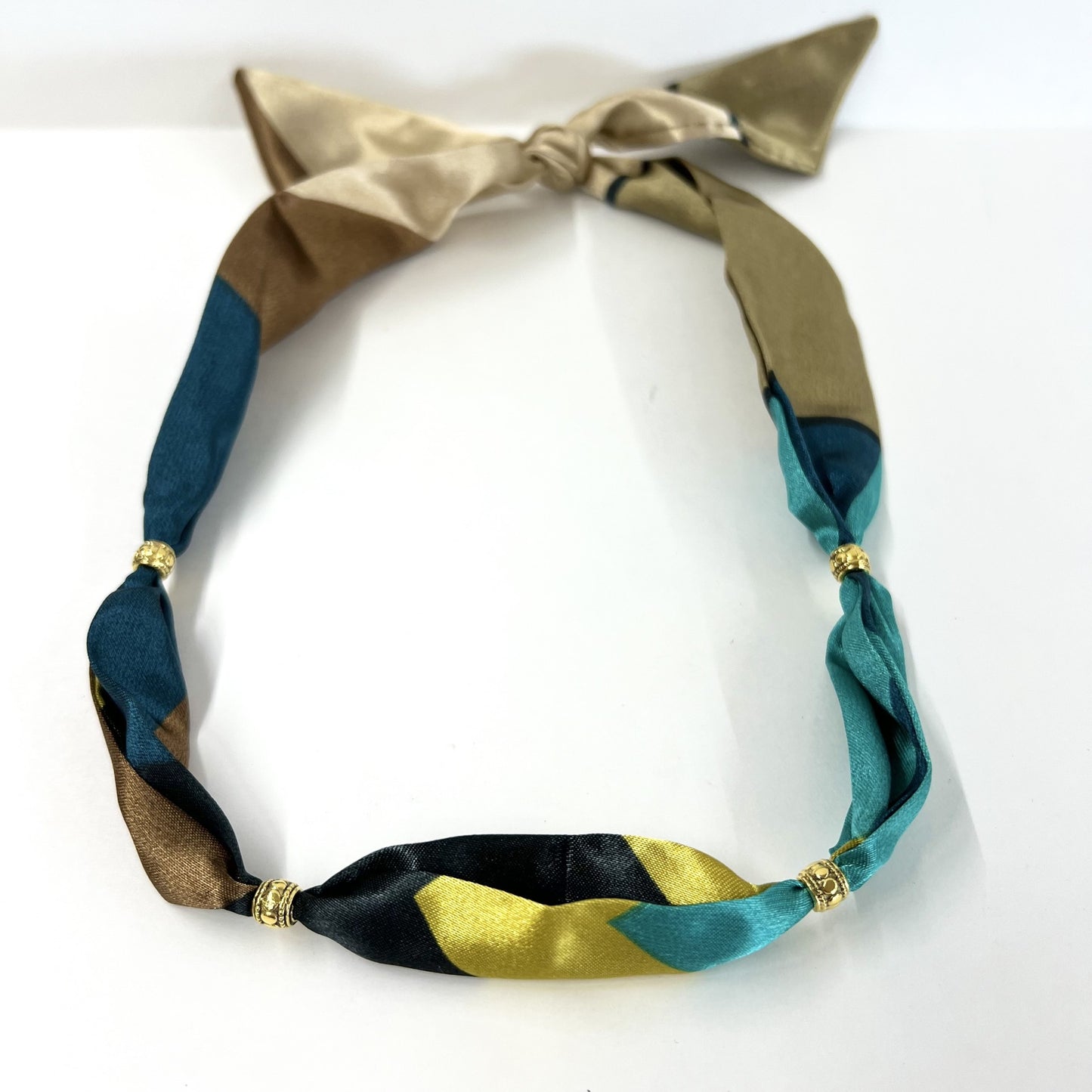Scarf Necklace with Multiple Charms