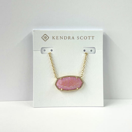 Elisa Statement Short Pendant Necklace Gold Carnation Kyocera Opal