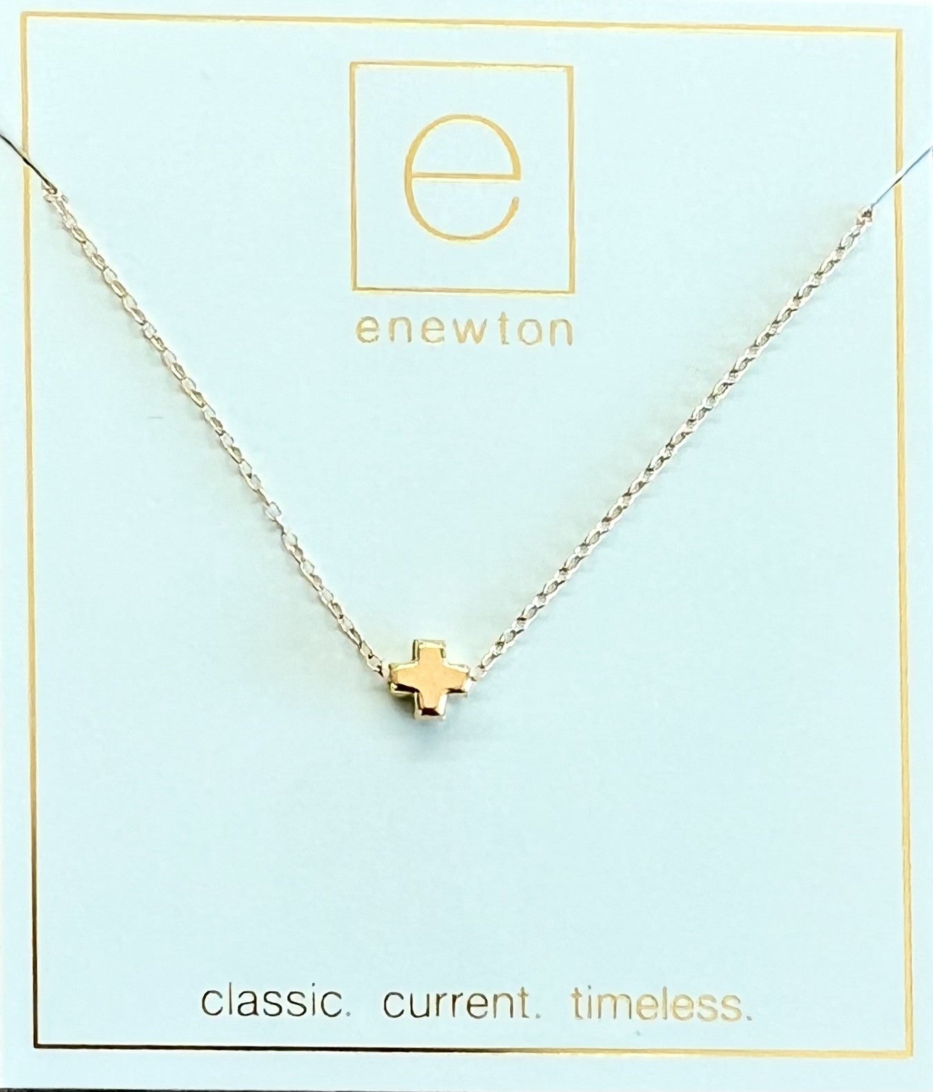 16" Signature Cross Small Necklace in Gold