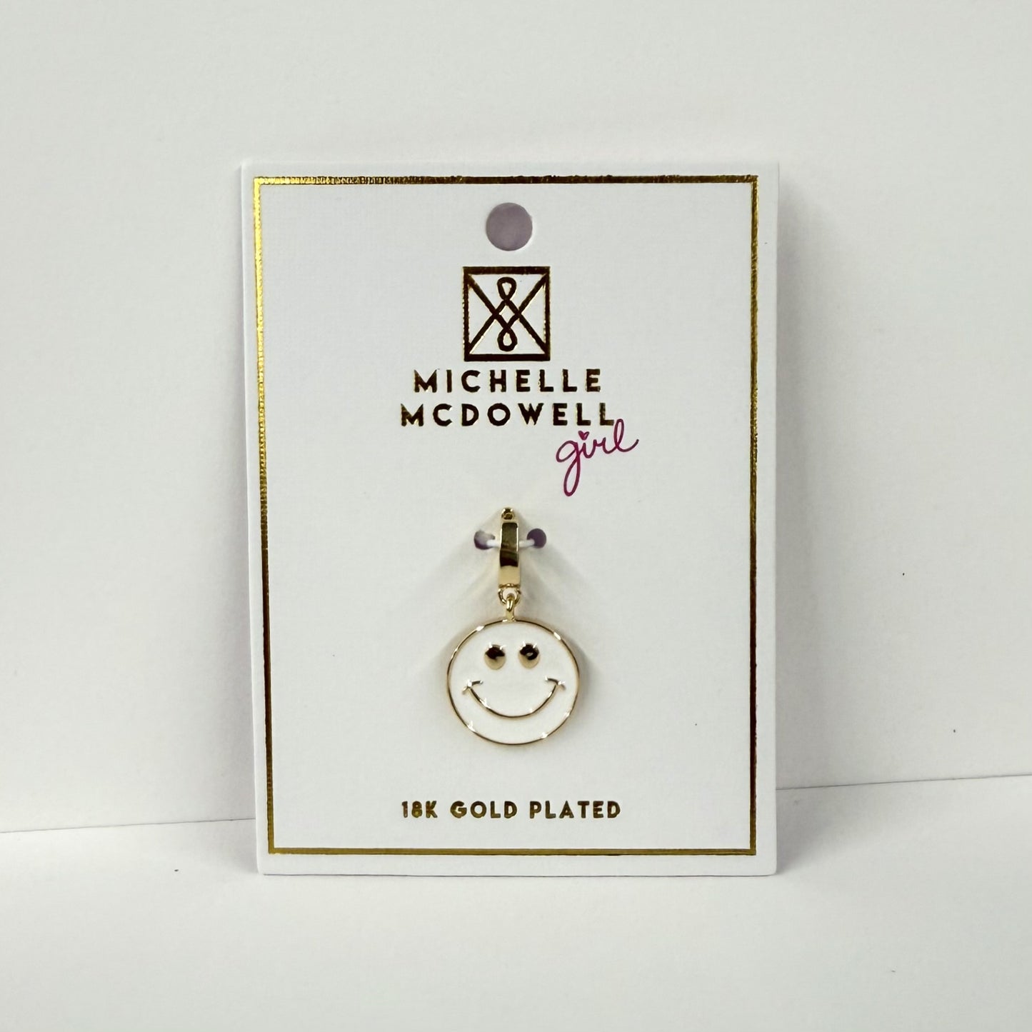 Charm Luxe White Smiley