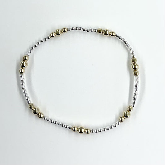 PURPOSE GOLD 4MM BEAD  BRACELET - MIXED METAL