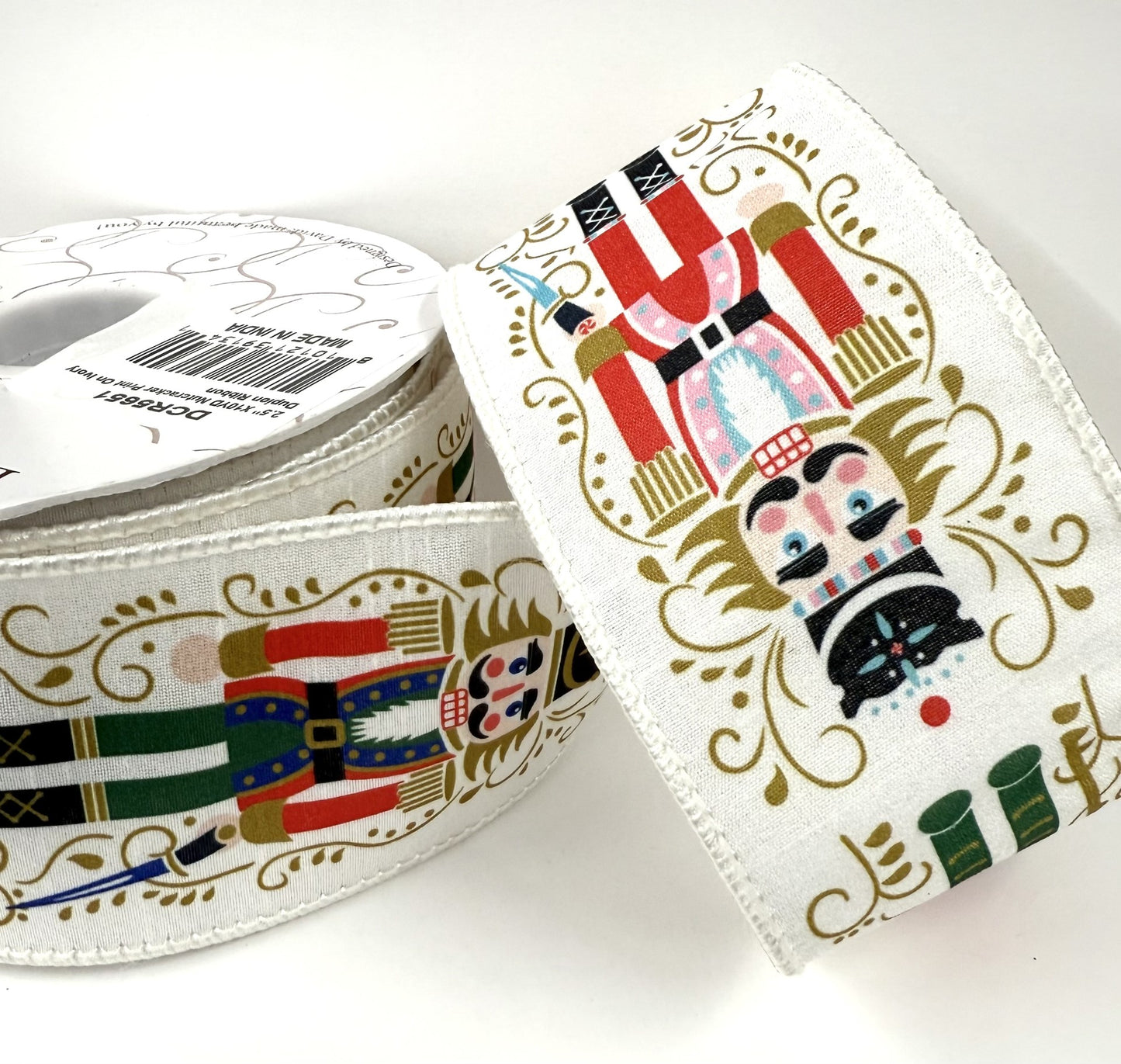 Nutcracker Print on Ivory Ribbon
