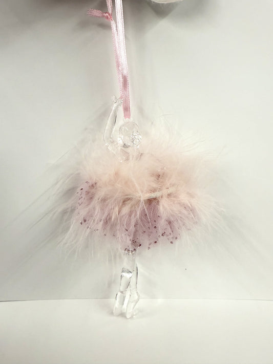 5" Feather Dress Ballerina Ornament