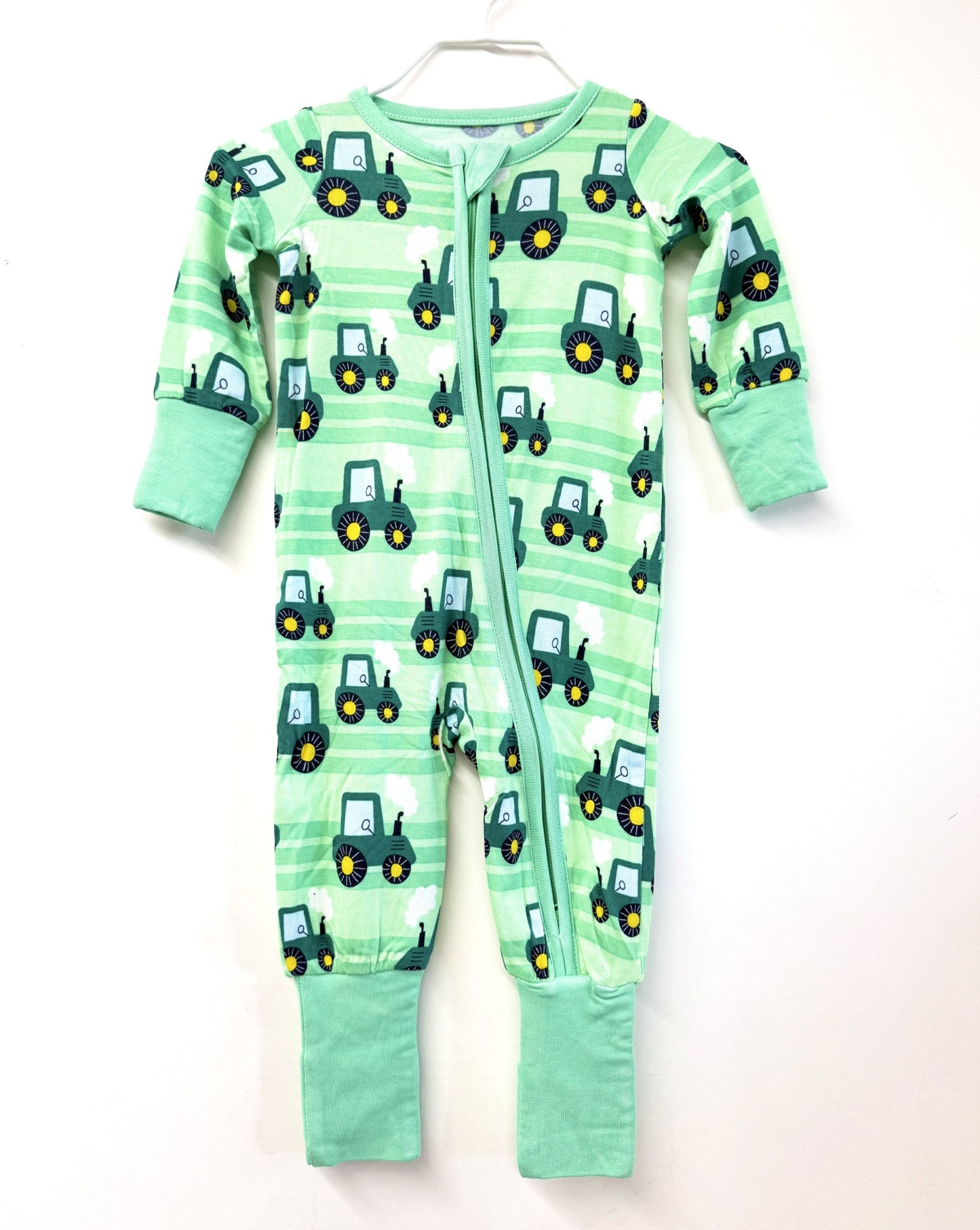 Tractor Time Convertible One Piece Pajamas