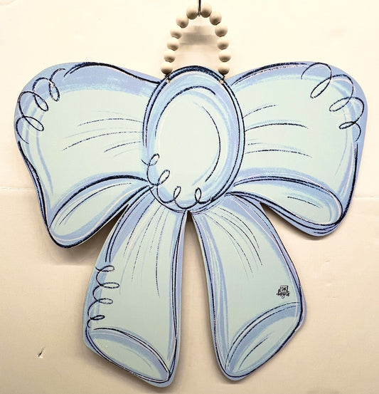 Large Blue Bow Door Hanger