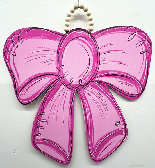 Large Pink Bow Door Hanger