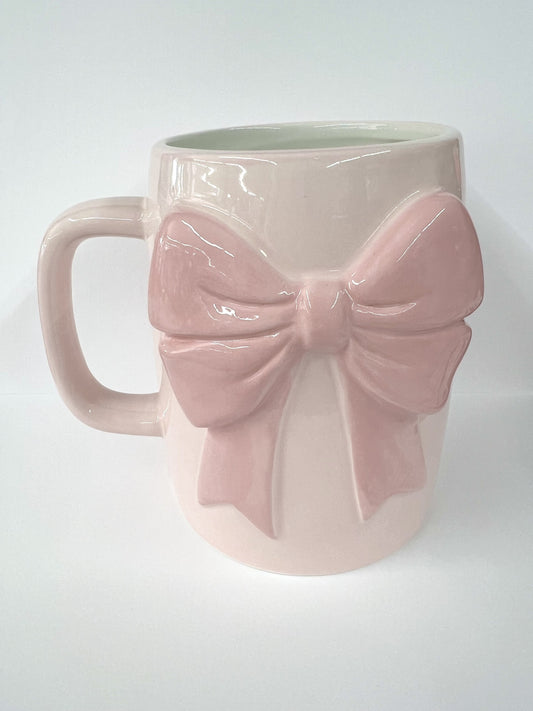 Ceramic Bow Mug Pink