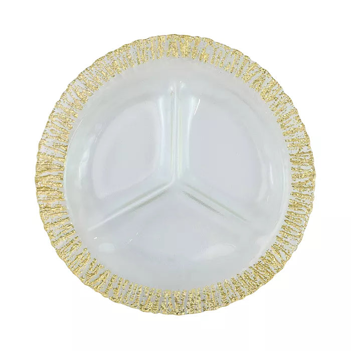 Rufolo Glass Gold Tri Tray