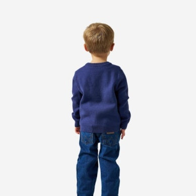 Youth Cabin Sweater - Navy Deer