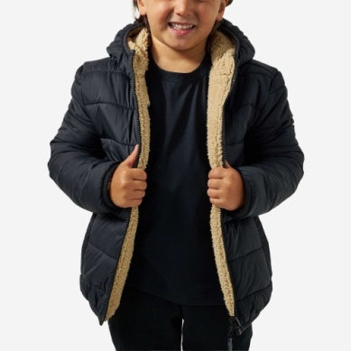 Youth Mountain Fleece Hoodie Jacket - Tan