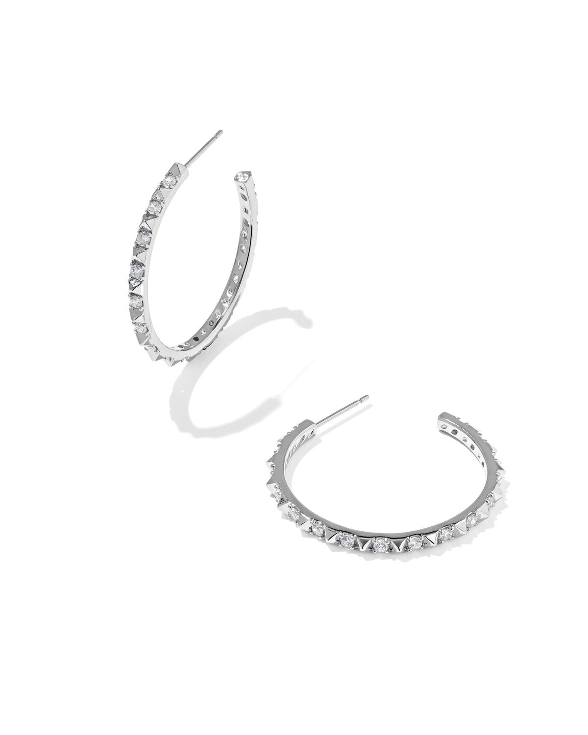 Fate Hoop Earring Rhodium Silver