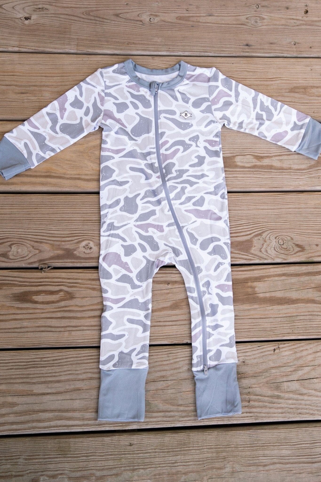 Baby Zip Up in White Camo