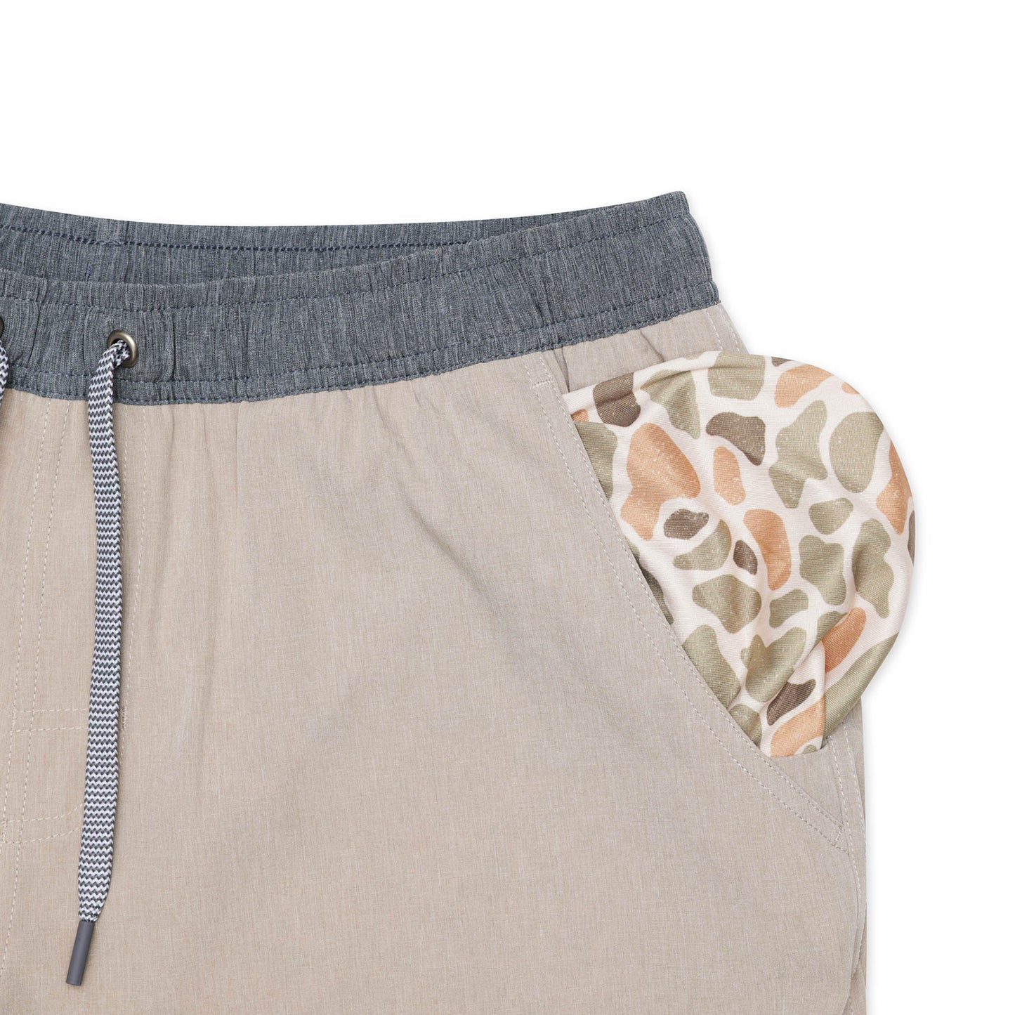 Athletic Shorts in Heather Khaki - Venado Camo Liner