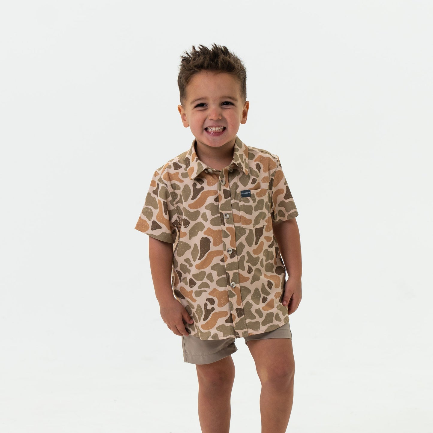 Youth Performance Button Up in Venado Camo