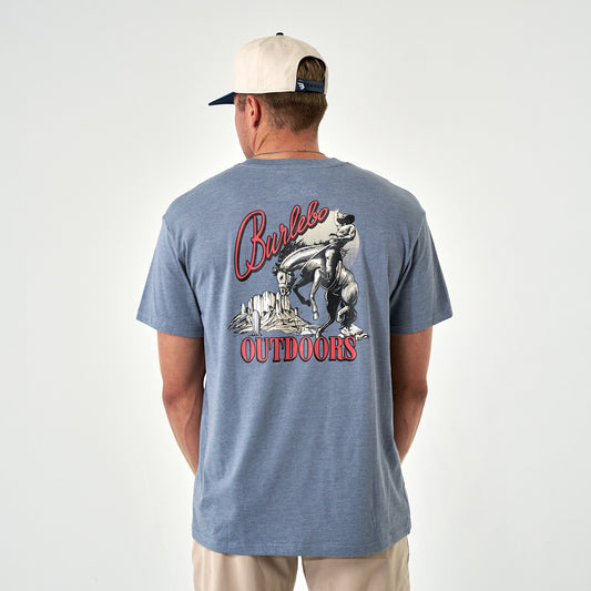 Adult SS Tee - Moonlit  Cowboy - Heather Blue Jean