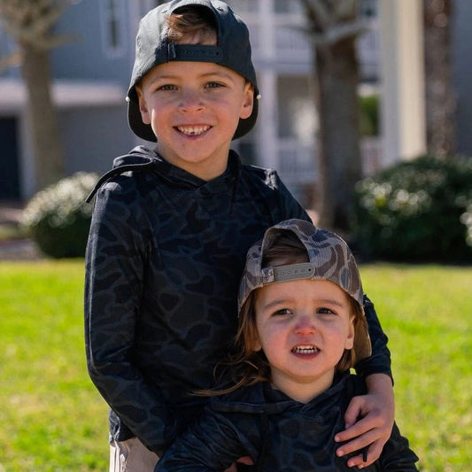 Youth Performance Hoodie in Black Camo